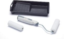 Harris Seriously Good Woodwork Mini Roller Set 4in, Tray, Roller Frame, Gloss Roller Sleeves