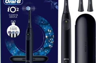 Oral-B iO2 Night Black Electric Toothbrush Seasonal Limited Edition + Travel Case + 3 Refills