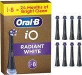 Oral-B iO Radiant White Original Electric Toothbrush Heads, Black, Pack of 8