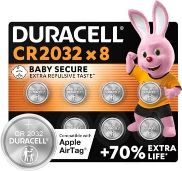 Duracell CR2032 Lithium Coin Batteries 3V (8 Pack)