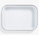 John Lewis Enamel Roaster, 35cm, White/Navy