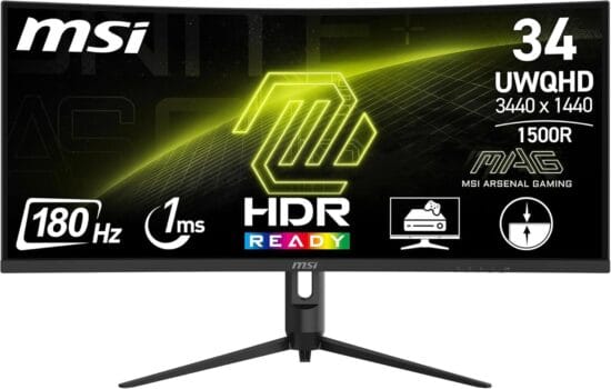 MSI MAG 342CQR E2 34 Inch UWQHD Curved Gaming Monitor