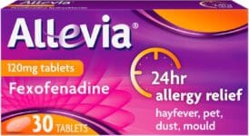 Allevia Hayfever Allergy Tablets, Prescription Strength 120 mg Fexofenadine
