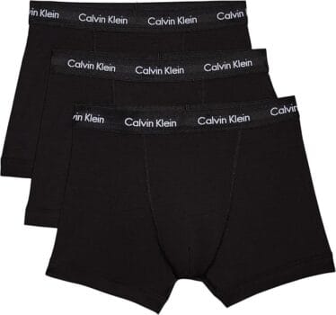 Calvin Klein Men’s 3 Pack Trunks with Logo Waistband