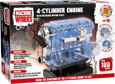 Machine Works - Build Your Own 4-Cylinder Petrol Car Engine Replica Model Building Kit