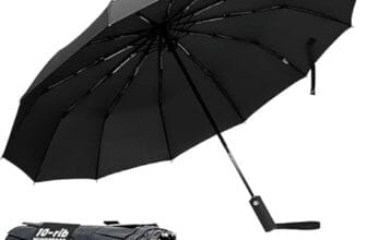 TANNESS Windproof Umbrella – 10-Rib Waterproof & Compact Umbrella with Automatic Open/Close Function