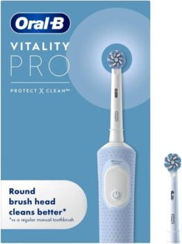 Oral-B Vitality Pro Electric Toothbrushes Adults, Oral B Electric Toothbrush, 1 Handle, 2 Toothbrush Heads