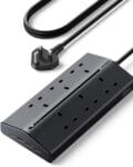 UGREEN Extension Lead with USB Slots, 6 Way Power Strip with 1 USB C & 3 USB A, 15° Angled Plug Extension Socket with 1.5M Extension Cable