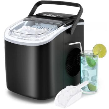 PALINTH Ice Maker Machine Countertop, 2 Sizes of Bullet Ice Machine, Self-Cleaning Ice Cube Maker with Portable Handle