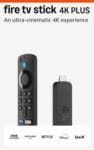 Amazon Fire TV Stick 4K Plus streaming device, supports Wi-Fi 6