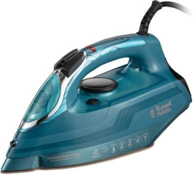 Russell Hobbs Iron [ 3100W, 230g ] PowerSteam Ultra Steam Shot Series (Coconut Infused Ceramic Soleplate
