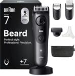 Braun Beard Trimmer Series 7, +7 Barbering Tools, Mens Beard Trimmer with Lifetime Sharp ProBlade