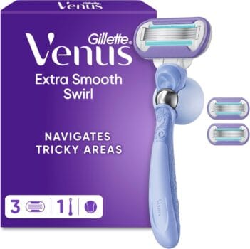 Gillette Venus Extra Smooth Swirl Women’s Razor, 3 Refill Razor Cartridges