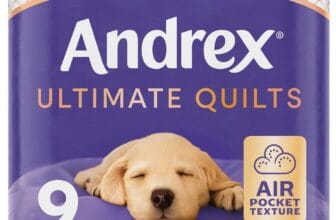 Andrex Ultimate Quilts Toilet Tissue 9 Standard Toilet Rolls, Air Pocket Technology for Soft