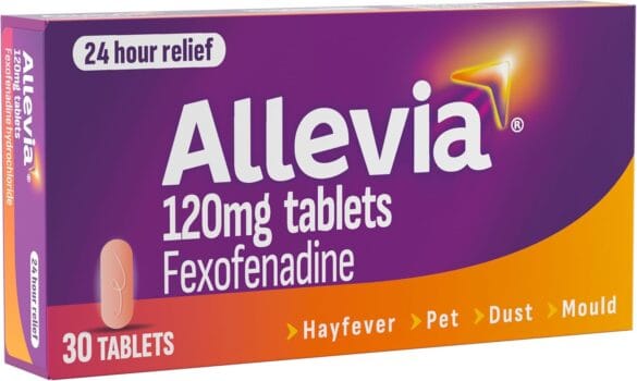 Allevia Hayfever Allergy Tablets, Prescription Strength 120 mg Fexofenadine