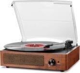 Vinyl Record Player Turntable with Built-in Bluetooth Receiver