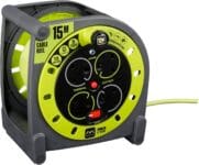 Masterplug Four Socket, 15 Metre Premium Case Reel, Medium Power Cable Extension Reel