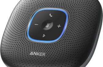 Anker Conference Microphone, PowerConf Bluetooth Speakerphone with 6 Mics, Enhanced Voice Pickup