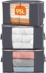 Lifewit 95L Clothes Storage Bags Large Storage Box With Lid Packing Boxes for Moving House With Reinforced Handle