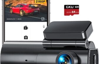 GKU 4K Dash Cam Front and Rear, 5GHz WiFi Dashcam with 64GB SD Card