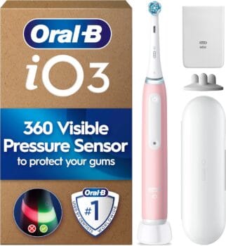 Oral-B iO3 Ultimate Clean Electric Toothbrush, Blush Pink