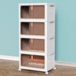 TidyTrove Storage Boxes with Lid, 4-Tier Plastic Stackable Storage Boxes with 1 Lid 23L