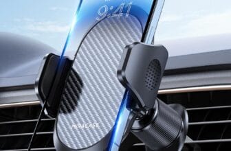 Miracase Car Phone Holder, Stable Double Steel-Hook Air Vent Car Phone Mount Cradle 360°Rotation