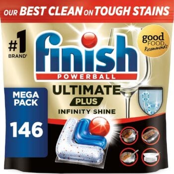 Finish Dishwasher Tablet, Ultimate Plus Infinity Shine, 146 Tabs (73 x 2 pck) Fresh Scent