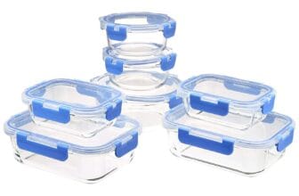 Amazon Basics Glass Locking Lid Food Storage, 14 Count Set