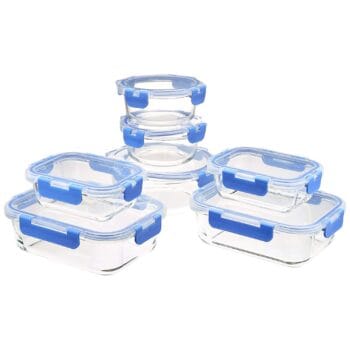 Amazon Basics Glass Locking Lid Food Storage, 14 Count Set