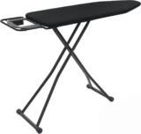 Rainberg Folding Ironing Board, 122 x 38cm Ironing Surface, Adjustable Height Up To (78-91cm) Black