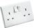 Knightsbridge CU9000S Curved Edge 13 A 2 Gang SP Switched Socket, 230 V, White