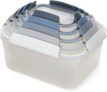 Joseph Joseph Nest Lock Food Storage Containers with Lids, 5 Piece Lunch Box Set Blue