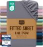 Utopia Bedding Fitted Sheet King, Grey – Deep Pocket 14 inch (35 cm) Grey
