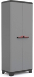 Keter Stilo High Indoor Garage Utility Multi purpose Cabinet – Grey/Black/Red