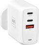 Masterplug Super-Fast USB Charging Plug with Single Type A and Two Type C Charging Ports, 67 Watts, White
