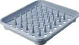 Addis 518356 Eco Made from 100% Recycled Plastic Draining Dish Plate Rack with pegs, Light Grey