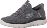 Skechers Men’s Summits Key PaceTrainers Charcoal Mesh Black Trim UK 9