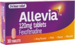 Allevia Hayfever Allergy Tablets, Prescription Strength 120 mg Fexofenadine