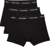 Calvin Klein Men’s 3 Pack Trunks with Logo Waistband Black M