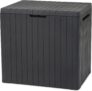 Keter City 113L Outdoor 96% recycled Small Balcony Garden Furniture Storage Box Dark Grey Wood Panel Effect
