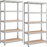 ONGMICS 5-Tier Heavy-Duty Shelving Units, Set of 2 Steel Shelving Units for Storage