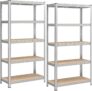 ONGMICS 5-Tier Heavy-Duty Shelving Units, Set of 2 Steel Shelving Units for Storage
