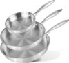 Nuovva Stainless Steel Frying Pan Set – 3pcs