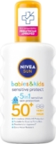 NIVEA SUN Kids Protect & Sensitive Spray (200ml) Sunscreen Spray with SPF 50+