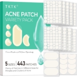 TKTK 443 Count Pimple Patches for Face, Hydrocolloid Acne Patch Bulk,