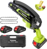 Supstable Mini Chainsaw 6 Inch, Cordless, Battery Powered Chain Saw Pine Green