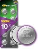 GP Extra CR2032 Batteries 3V Lithium Coin Battery – Pack of 10
