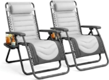 KEPLIN Set of 2 XXL Premium Heavy Duty Padded Two Tone Zero Gravity Chairs