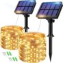 btfarm 2 Pack Solar String Lights Outdoor Garden Waterproof, Total 16M Warm White